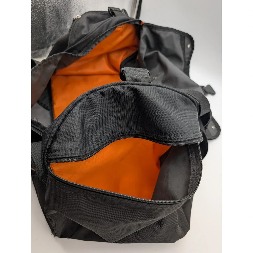 OGIO Black Duffel Bag Orange Lining Travel Gym Sports Gear Bag with Strap